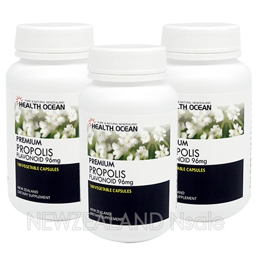 (최고급) 최고함량 헬스오션 프로폴리스 3200mg(최고순도 플라보노이드 96mg) 180캡슐 3통(10%할인)