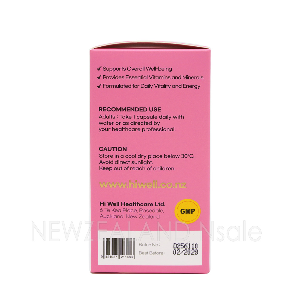 하이웰 여성용 프리미엄 멀티비타민 미네랄 60캡슐(베지캡슐) 5통