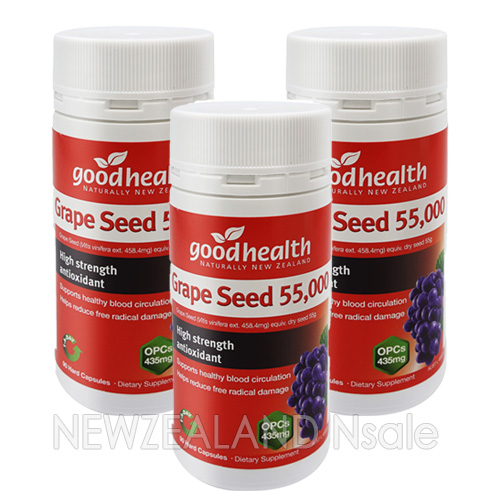 굿헬스 포도씨추출물 Grape Seed 55,000mg 90캡슐 3통