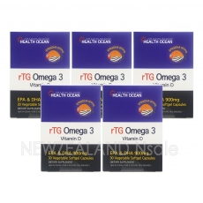 헬스오션 rTG 원어데이 오메가3 900mg 비타민D 30캡슐 5통